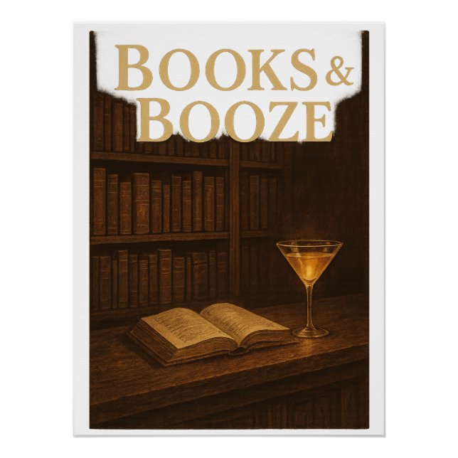 Bücher und Bootshefte für Bar-Liebhaber Poster (Vorderseite)