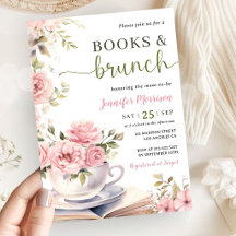 Bücher und Brunch Baby Shower Mädchen Rosa Floral