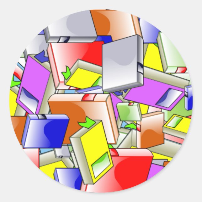 Bücher und Bücher Runder Aufkleber (Vorderseite)