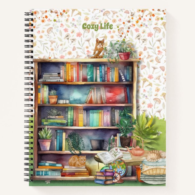 Bücher und Cat Lovers Hygge Geburtstagsruhestand (Vorderseite)