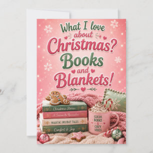 Bücher und Decken Lustige Weihnachten Einladung