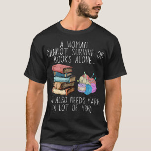 Bücher- und Garnliebhaber Lustiges Stricken T-Shirt