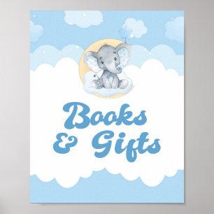 Bücher und Geschenk Blue Elephant Boy Baby Duschze Poster
