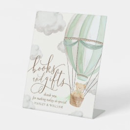 Bücher und Geschenke Babydusche warten Sockelschild