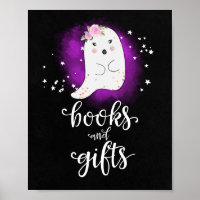 Bücher und Geschenke Halloween Babydusche Zeichen