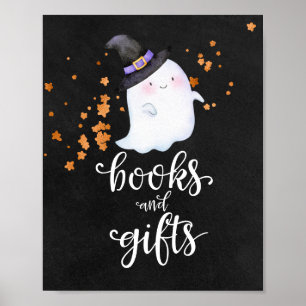 Bücher und Geschenke Halloween Babydusche Zeichen Poster