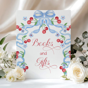 Bücher und Geschenke Kirsche oben drauf Blaue Schl Poster