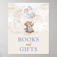 Bücher und Geschenke Moon Teddy Bär Blue Brown Bal