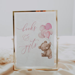 Bücher und Geschenke Pink Teddy Bear Babydusche Ze Poster