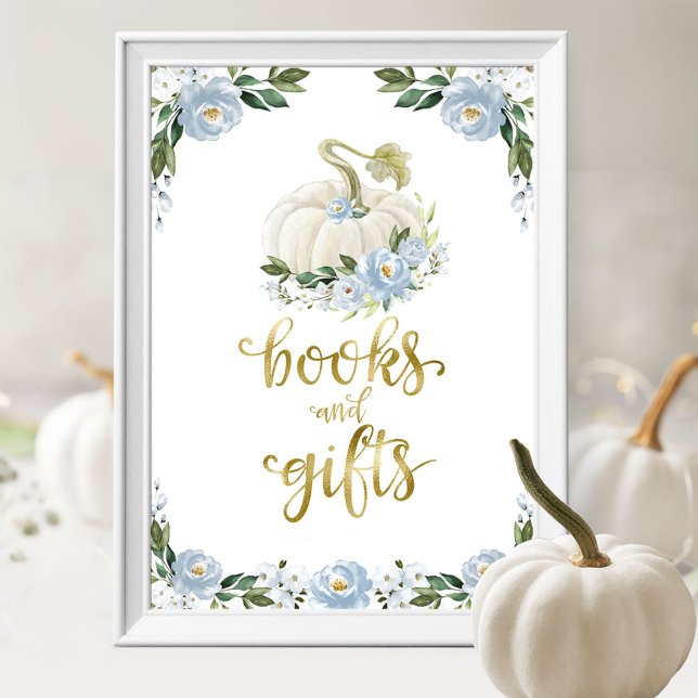 Bücher und Geschenke Pumpkin Floral Baby Duschzeic Poster (Von Creator hochgeladen)