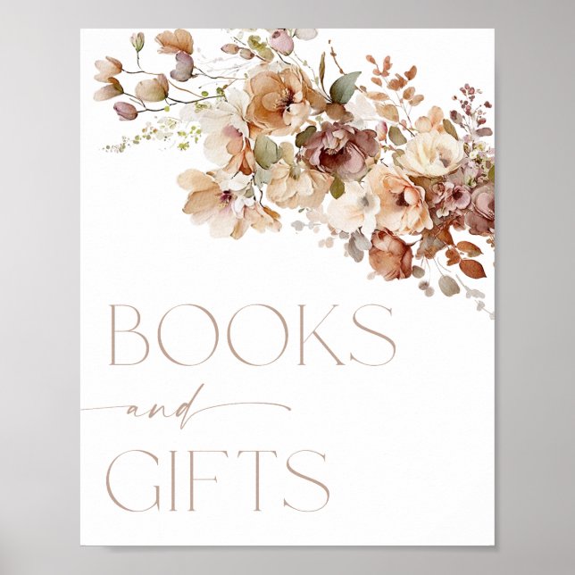 Bücher und Geschenke signalisieren boho Herbst flo Poster (Vorne)