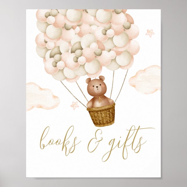 Bücher und Geschenke Teddy Bear Babydusche Zeichen Poster (Vorne)