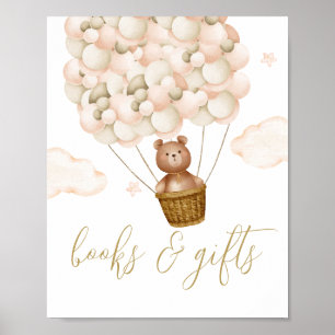 Bücher und Geschenke Teddybär Baby Shower Schild
