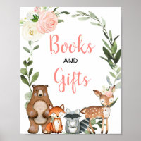 Bücher und Geschenke Wald Grüne Rosa Babydusche