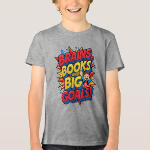 Bücher und große Ziele - Spaß zurück in die Schule Tri-Blend Shirt