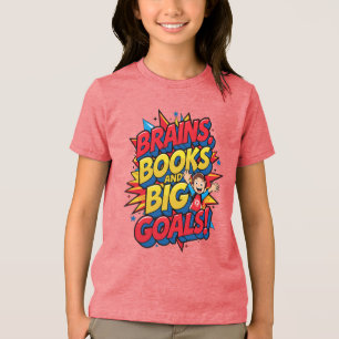 Bücher und große Ziele - Spaß zurück in die Schule Tri-Blend Shirt