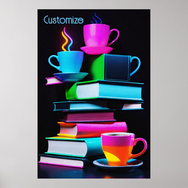 Bücher und Kaffee 3 Poster (Vorne)