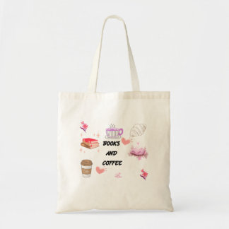 Bücher und Kaffee Ästhetik-Tasche Tragetasche