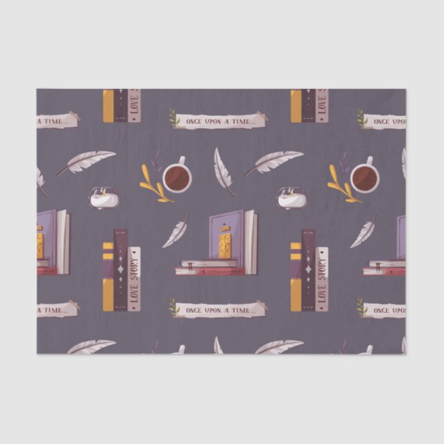 Bücher und Kaffee - Buchen Sie Lover Collage Seidenpapier (Vorderseite)