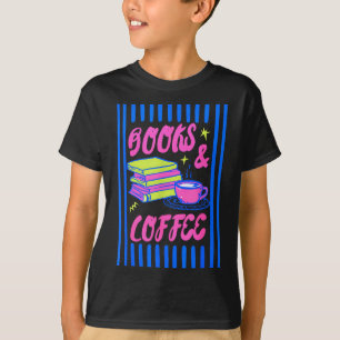 Bücher und Kaffee bücherliebender Bücherwurm beim  T-Shirt