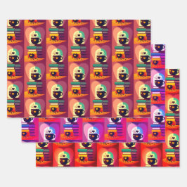 Bücher und Kaffee Geschenkpapier Set