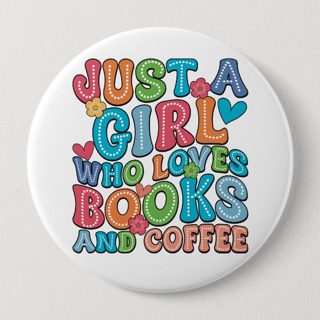 Bücher und Kaffee im Lover Button (Vorderseite)