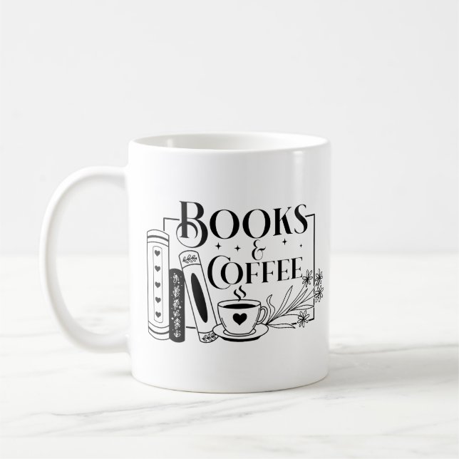 Bücher und Kaffee Kaffeetasse (Links)