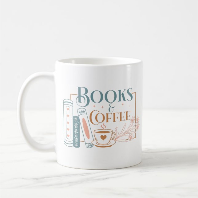 Bücher und Kaffee Kaffeetasse (Links)