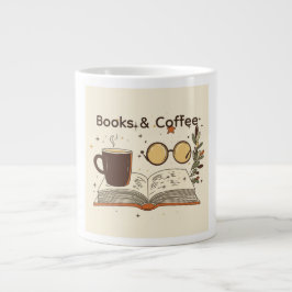 Bücher und Kaffee-Lesegeschenk-Spezial-Weißer Bech Jumbo-Tasse