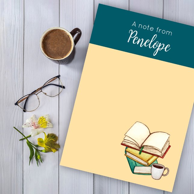 Bücher und Kaffee Post-it Klebezettel (Von Creator hochgeladen)