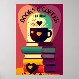Bücher und Kaffee Poster