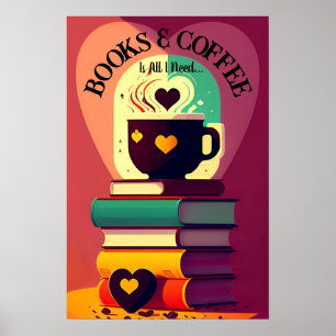 Bücher und Kaffee Poster