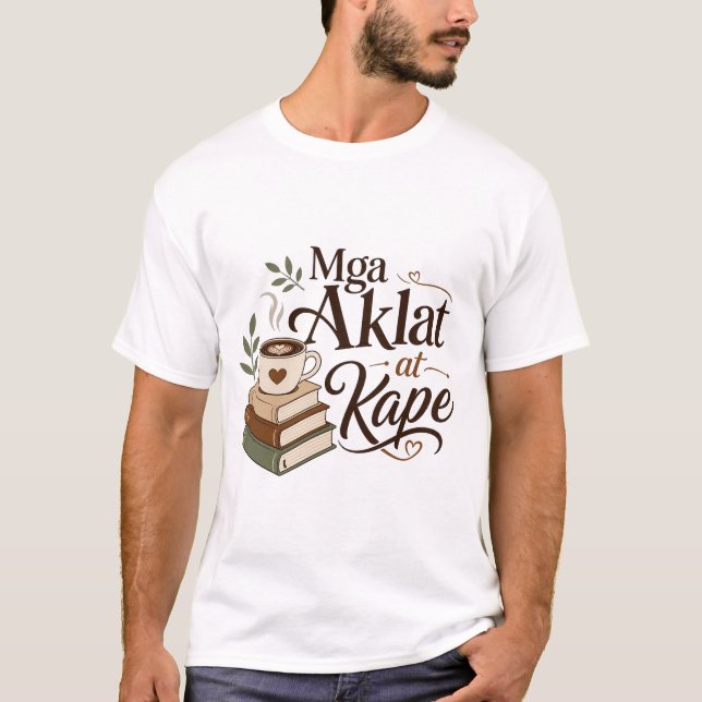 Bücher und Kaffee T-Shirt (Vorderseite)