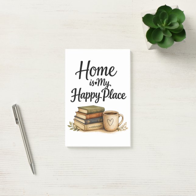 Bücher und Kaffee - Vintage-Buch Post-it Klebezettel (Büro)