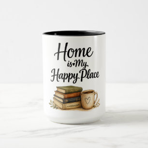 Bücher und Kaffee - Vintage-Buch Tasse