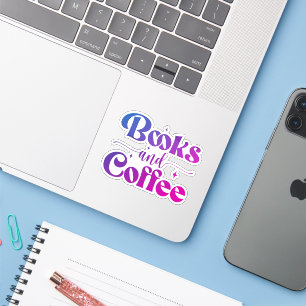 Bücher und Kaffee Vinyl Aufkleber