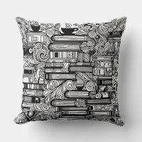 Bücher und Kaffeefarbe Ich Doodle