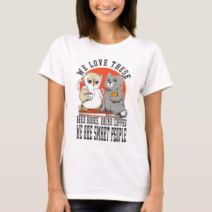 Bücher und Kaffeehäuser weiß T-Shirt