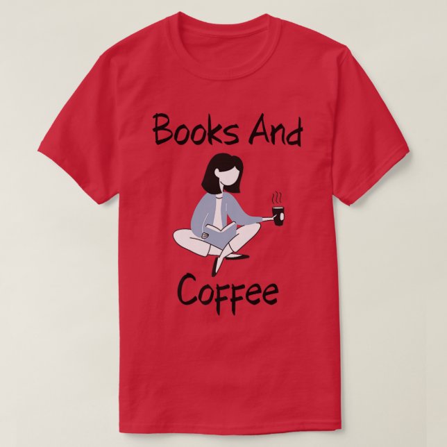 Bücher und Kaffeemädel T-Shirt (Design vorne)