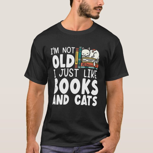 Bücher und Katzen für Tiere T-Shirt (Vorderseite)