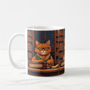 Bücher und Katzen Kaffeetasse
