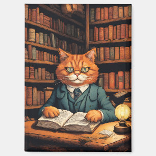 Bücher und Katzen Magnet