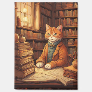 Bücher und Katzen Magnet