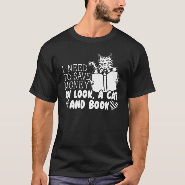 Bücher und Katzen T-Shirt (Vorderseite)