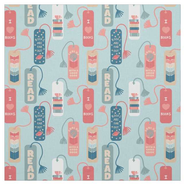 Bücher und Lesezeichen Gemustert lesen Stoff (Muster)