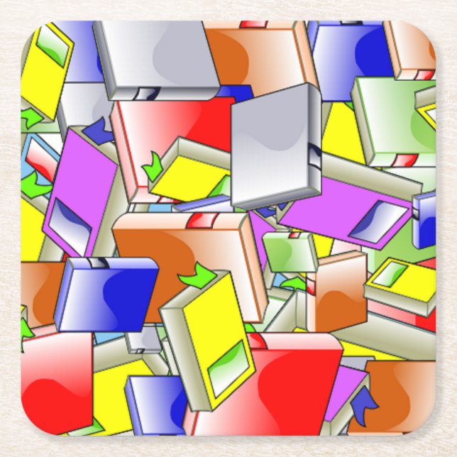 Bücher und mehr Bücher Rechteckiger Pappuntersetzer (Vorderseite)