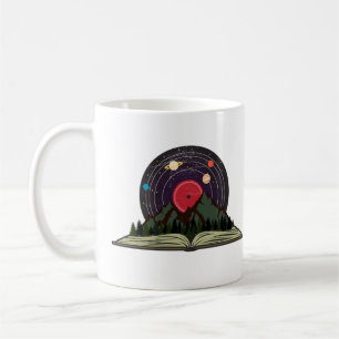 Bücher und Musikliebhaber Retro-Vinyl-Schallplatte Kaffeetasse