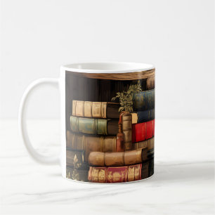 Bücher und Pflanze Kaffeetasse