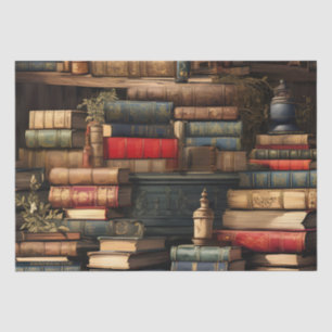 Bücher und Pflanze Seidenpapier