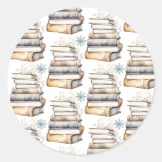 Bücher und Snowflakes Stickers Siegel
